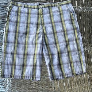 NBN gear Plaid Shorts in Yellow and Gray